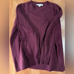 LOFT Rich Burgundy Crew Neck Sweater | Small